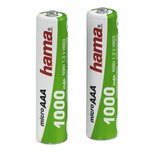 Hama Ready4Power NiMH Rechargeable Batteries 2x AAA (Micro - HR03) 1000 MAh Hama Ready4Power NiMH Rechargeable Batteries 2x AAA (Micro - HR03) 1000 MAh