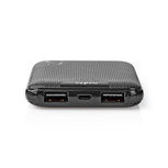 Nedis UPBK5002BK Powerbank 5000 Mah 2 Usb-a Uitgangen 1. 0 A Micro-usb Ingang Zwart Nedis UPBK5002BK Powerbank 5000 Mah 2 Usb-a Uitgangen 1. 0 A Micro-usb Ingang Zwart