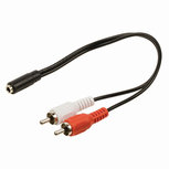 Nedis CAGP22255BK02 Stereo-audiokabel 2x Rca Male - 3,5 Mm Female 0,2 M Zwart Nedis CAGP22255BK02 Stereo-audiokabel 2x Rca Male - 3,5 Mm Female 0,2 M Zwart