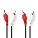 Nedis CAGT24200BK15 Stereo Audiokabel 2x Rca Male - 2x Rca Male 1,5 M Zwart Nedis CAGT24200BK15 Stereo Audiokabel 2x Rca Male - 2x Rca Male 1,5 M Zwart