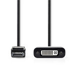 Nedis CCGP37250BK02 Displayport - Dvi-kabel Displayport Male - Dvi-d 24+1-pins Female 0,2 M Zwart Nedis CCGP37250BK02 Displayport - Dvi-kabel Displayport Male - Dvi-d 24+1-pins Female 0,2 M Zwart