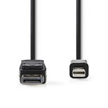 Nedis CCGP37400BK10 Mini-displayport - Displayport-kabel Mini-displayport Male - Displayport Male 1,0 M Zwart Nedis CCGP37400BK10 Mini-displayport - Displayport-kabel Mini-displayport Male - Displayport Male 1,0 M Zwart