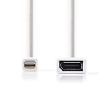 Nedis CCGP37450WT02 Mini-displayport - Displayport-kabel Mini-displayport Male - Displayport Female 0,2 M Wit Nedis CCGP37450WT02 Mini-displayport - Displayport-kabel Mini-displayport Male - Displayport Female 0,2 M Wit