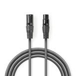 Nedis COTH15010GY05 Gebalanceerde Xlr-audiokabel Xlr 3-pins Male - Xlr 3-pins Female 0,5 M Grijs Nedis COTH15010GY05 Gebalanceerde Xlr-audiokabel Xlr 3-pins Male - Xlr 3-pins Female 0,5 M Grijs