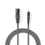 Nedis COTH15205GY15 Xlr-audiokabel Xlr 3-pins Male - Rca Male 1,5 M Grijs Nedis COTH15205GY15 Xlr-audiokabel Xlr 3-pins Male - Rca Male 1,5 M Grijs