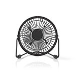 Nedis FNDK1BK10 Metalen Miniventilator Diameter 10 Cm Gevoed Over Usb Zwart Nedis FNDK1BK10 Metalen Miniventilator Diameter 10 Cm Gevoed Over Usb Zwart