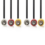 Nedis CVGP24300BK15 Composiet Videokabel 3x Rca Male - 3x Rca Male 1,5 M Zwart Nedis CVGP24300BK15 Composiet Videokabel 3x Rca Male - 3x Rca Male 1,5 M Zwart