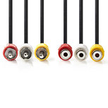 Nedis CVGP24305BK30 Composiet Videokabel 3x Rca Male - 3x Rca Female 3,0 M Zwart Nedis CVGP24305BK30 Composiet Videokabel 3x Rca Male - 3x Rca Female 3,0 M Zwart