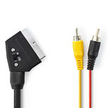 Nedis CVGP31120BK20 Schakelbare Scart-kabel Scart Male - 2x Rca Male 2,0 M Zwart Nedis CVGP31120BK20 Schakelbare Scart-kabel Scart Male - 2x Rca Male 2,0 M Zwart