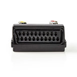 Nedis CVGP31903BK Schakelbare Scart-adapter Scart Male - Scart Female + S-video Female + 3x Rca Female Zwart Nedis CVGP31903BK Schakelbare Scart-adapter Scart Male - Scart Female + S-video Female + 3x Rca Female Zwart
