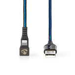 Nedis GCTB39300AL10 Data- En Oplaadkabel Usb-a Male Naar Apple Lightning 8-pins Male 180°-aansluiting Voor Gaming 1,0 M Rond Gevlochten Zwart-blauw Nedis GCTB39300AL10 Data- En Oplaadkabel Usb-a Male Naar Apple Lightning 8-pins Male 180°-aansluiting Voor Gaming 1,0 M Rond Gevlochten Zwart-blauw