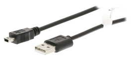 Valueline VLCT60300B20 Usb 2.0-kabel A Male - Mini 5-pins Male 2,00 M Zwart Valueline VLCT60300B20 Usb 2.0-kabel A Male - Mini 5-pins Male 2,00 M Zwart