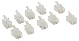 Valueline Vltp90913t Rj10 Connector Rj10 Mannelijk Transparant 10 Stuks Valueline Vltp90913t Rj10 Connector Rj10 Mannelijk Transparant 10 Stuks